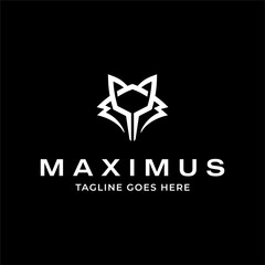 Obraz premium modern fox head technology network logo template vector icon 