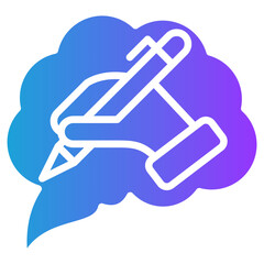 Design Thinking glyph gradient icon