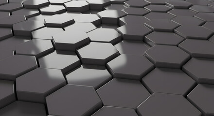 Abstract background featuring a striking close-up view of interlocking hexagonal shapes