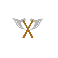 crossed axes vector illustration