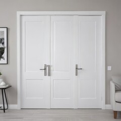 Fototapeta premium empty white room, door in the room, empty white room with door