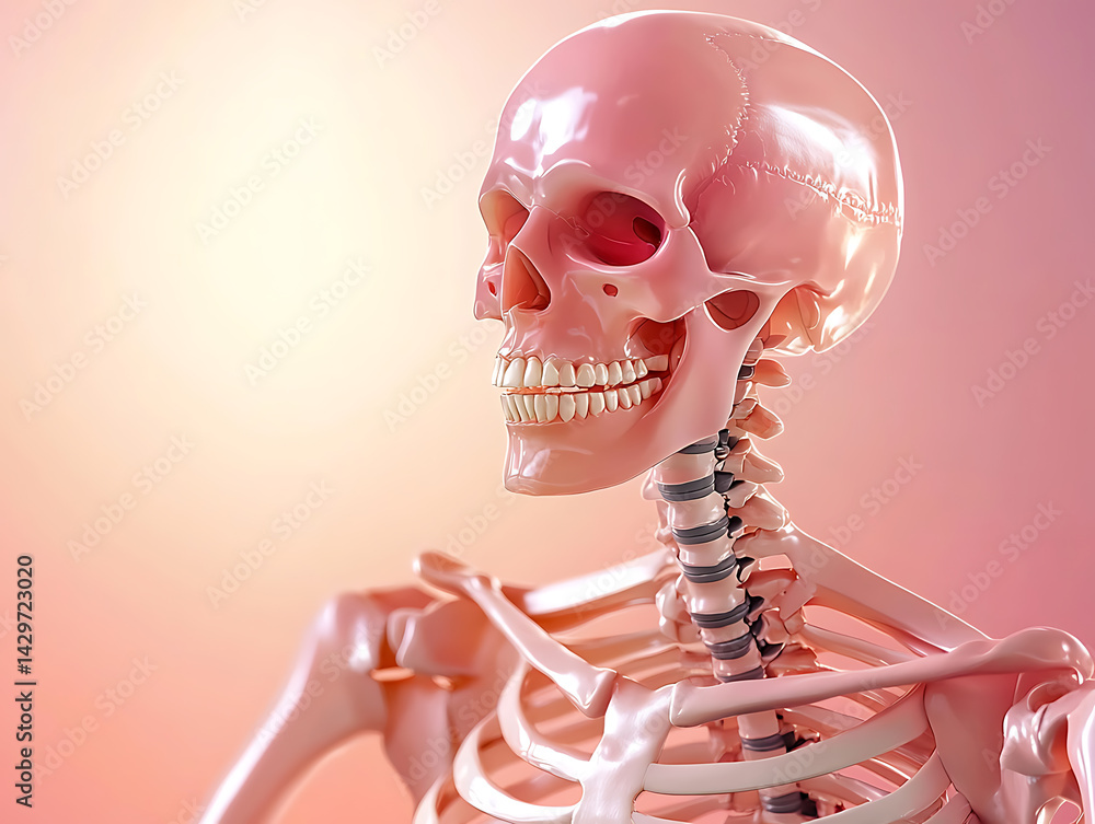 Poster exploring the human skeleton model science laboratory educational content informative environment cl