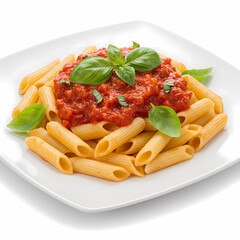 Delicious Penne Pasta with Marinara Sauce and Fresh Basil