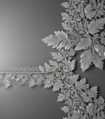 Shimmering silver leaf lace border, metallic texture, ornate design , silver, design, glossy