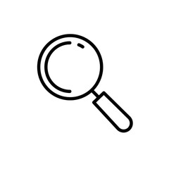 Magnifying Glass Icon Vector in Clean Line Style for Search, Exploration, Zoom Function and Online Interface Elements