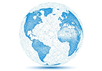Fototapeta premium Earth globe on white background