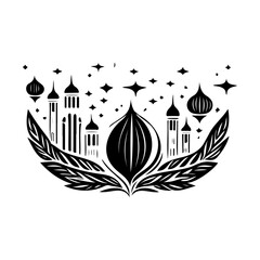 Elegant Black Silhouette of a Distant Cityscape