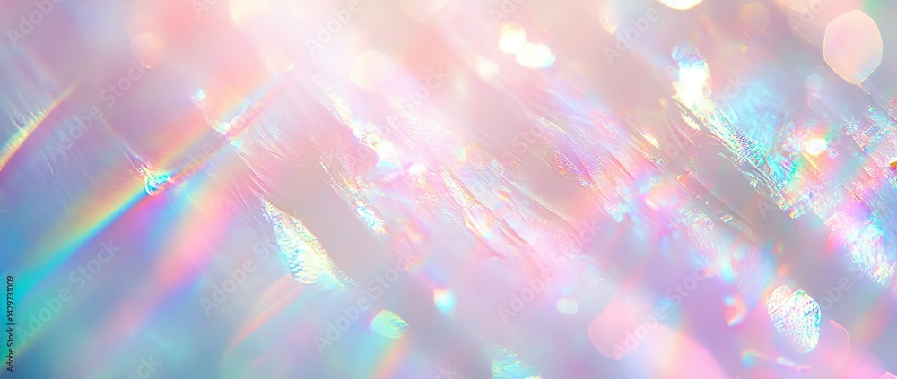 Poster a mesmerizing abstract background featuring a gradient of soft pastel colors with shimmering light p