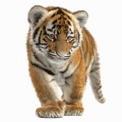 Obraz premium Adorable Siberian Tiger Cub Walking Towards the Camera