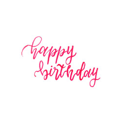 handlettering happy birthday in pink color