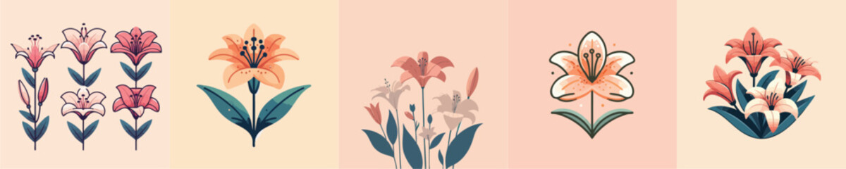 Elegant lily flower arrangement vector