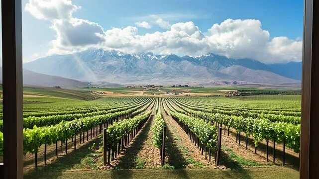 Vineyard View from a Rustic Estate