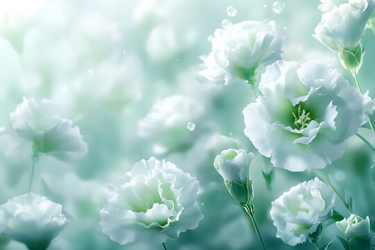 Delicate white flowers in soft pastel tones. Use Stock photo of floral background