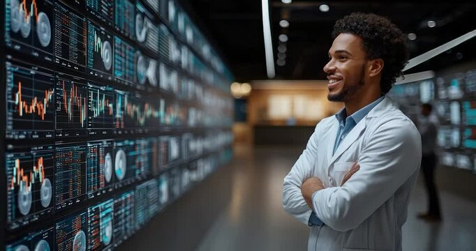 Data analyst examining visualizations