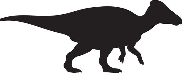 Hadrosaurus Silhouette on White Background
