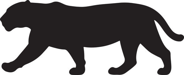 Jaguar Silhouette on White Background