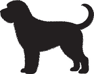 Labradoodle Silhouette on White Background