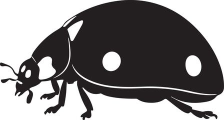 Obraz premium Ladybug Silhouette on White Background