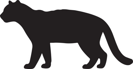 Margay Silhouette on White Background