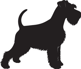 Miniature Schnauzer Silhouette on White Background