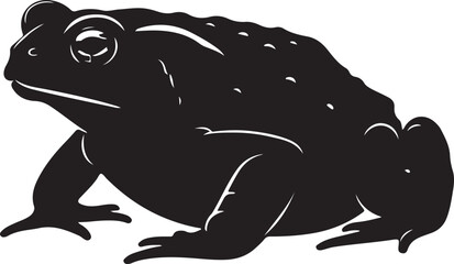 Oak Toad Silhouette on White Background
