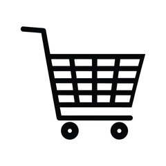 Silhouette of a shopping cart vector Art & Illustration