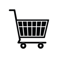 Silhouette of a shopping cart vector Art & Illustration