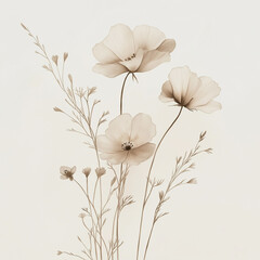 Minimalist floral print