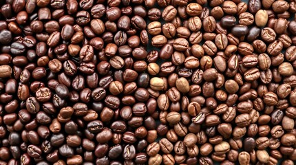 Obraz premium Roasted Coffee Beans Seamless Pattern - Organic Textured Background for Coffee-Themed Designs