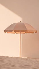 Minimalist Beach Umbrella on Sand