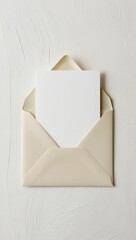 open envelope with blank paper