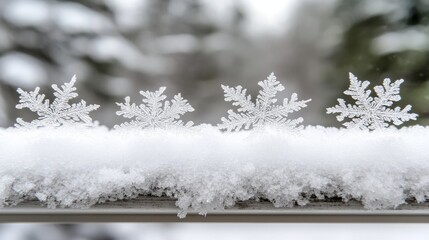 Naklejka premium Frosted Window with Stunning Snowflakes