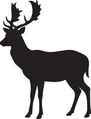 Obraz premium Fallow Deer Vector Silhouette
