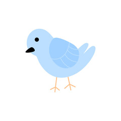 cute blue bird cartoon illustration