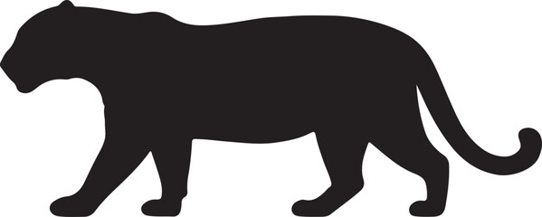 Jaguar Silhouette on White Background