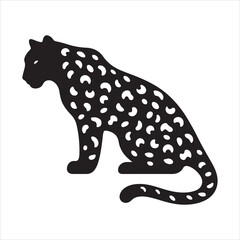Decorative Jaguar Illustration Black and White Wild Cat Art