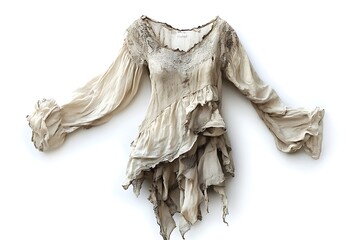 Creamy distressed blouse, studio shot, fashion design, possible use blog, social media