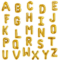 Alfabeto de balão dourado