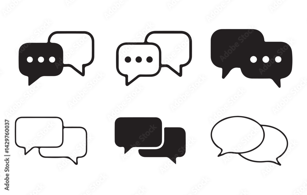 Aufkleber set of comment speech bubble on white background. chat message speech bubble icon seet.. victor illu