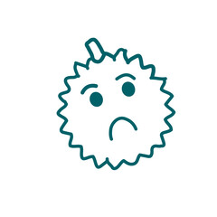 Attractive Hand Drawn Doodle Durian Fruits Character Vector Illustration	
