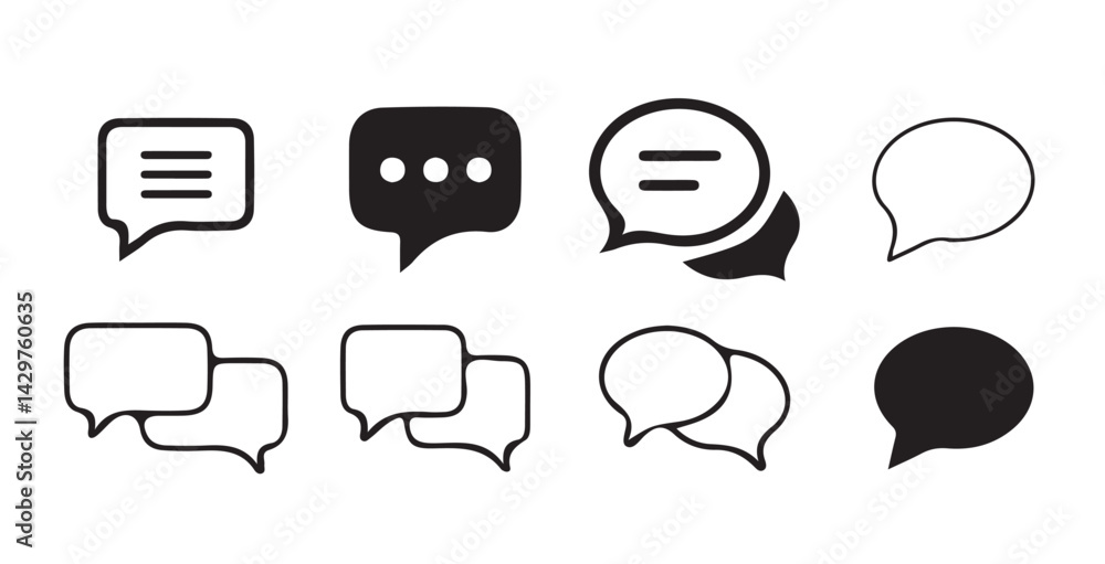 Aufkleber set of comment speech bubble on white background. chat message speech bubble icon seet.. victor illu
