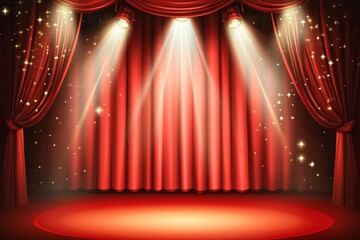 Red Stage with Spotlight