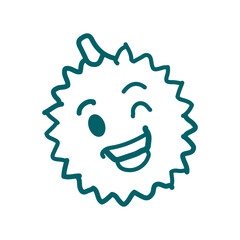 Attractive Hand Drawn Doodle Durian Fruits Character Vector Illustration	
