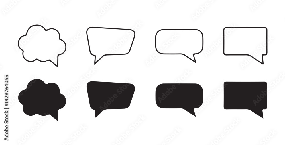 Poster set of comment speech bubble on white background. chat message speech bubble icon seet.. victor illu