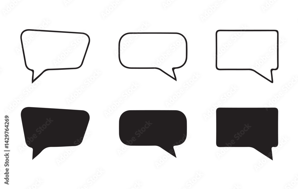 Aufkleber set of comment speech bubble on white background. chat message speech bubble icon seet.. victor illu
