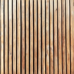 Fototapeta premium Vertical wooden slats form a textured facade.