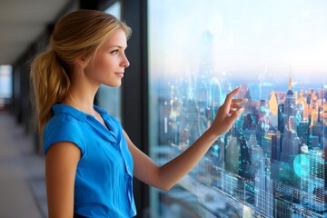 young professional using digital dashboard