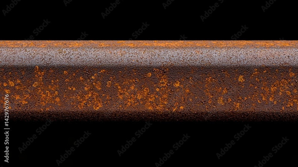 Poster a close-up of a rusty metal surface, showcasing texture and color variations that highlight the effe