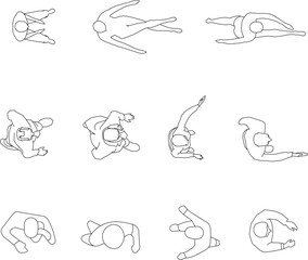 silhouette design vector illustration sketch of a person walking from above for design completeness 