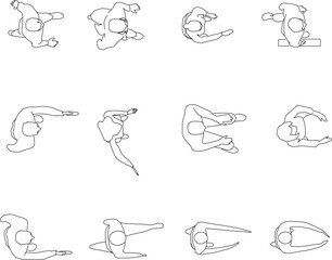 silhouette design vector illustration sketch of a person walking from above for design completeness